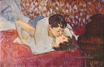 the kiss 1893 Toulouse Lautrec Henri de sexy Oil Paintings